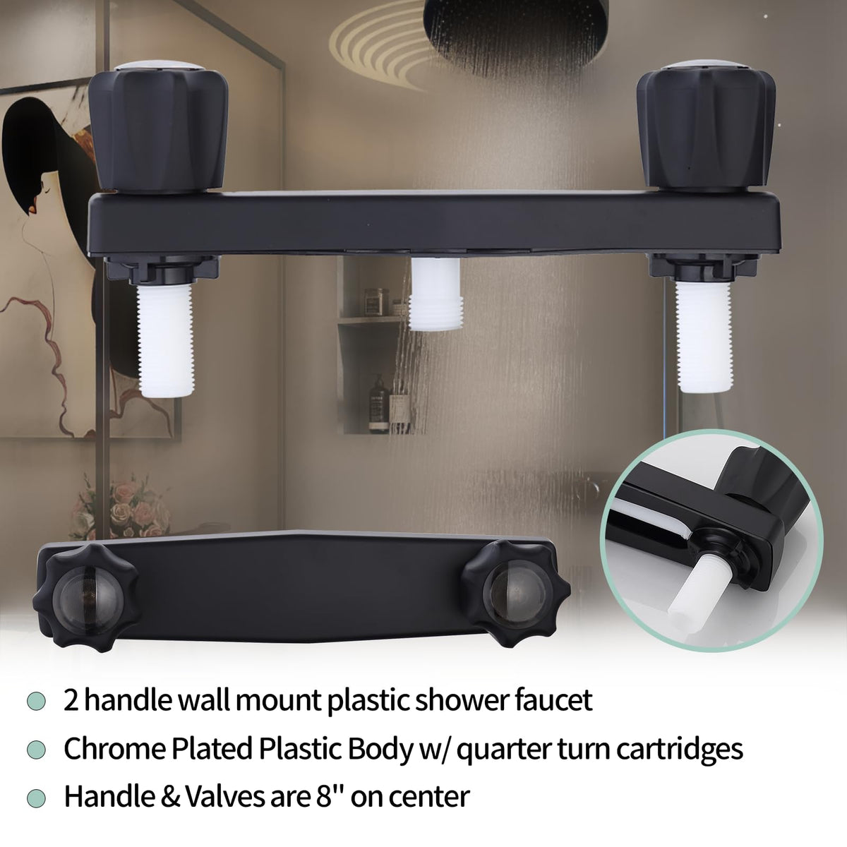 PureHaven lifestyle RV shower installed in camper showing space-saving upgrade benefit