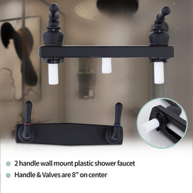 PureHaven installed in RV shower showing space-saving fit and updated appearance