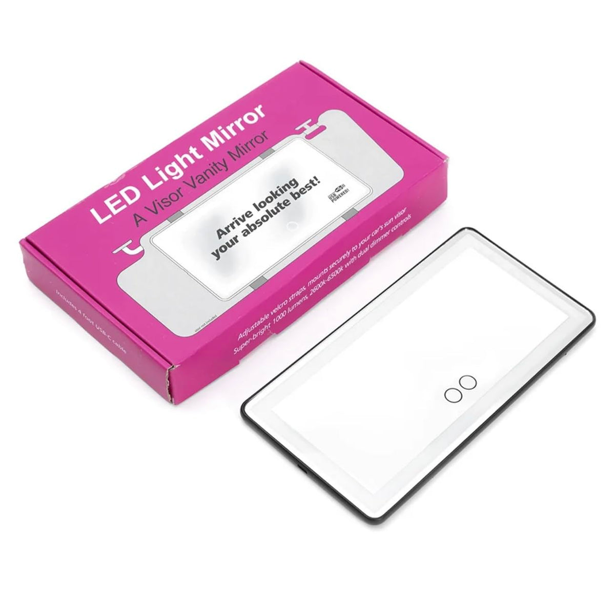 Purely Radiant size comparison with phone showing compact travel-friendly scale