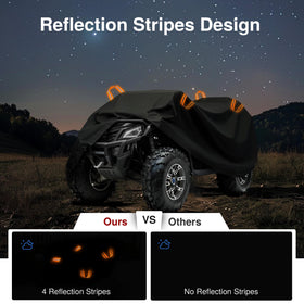 Puroma cover on ATV outdoors shielding from rain and dust