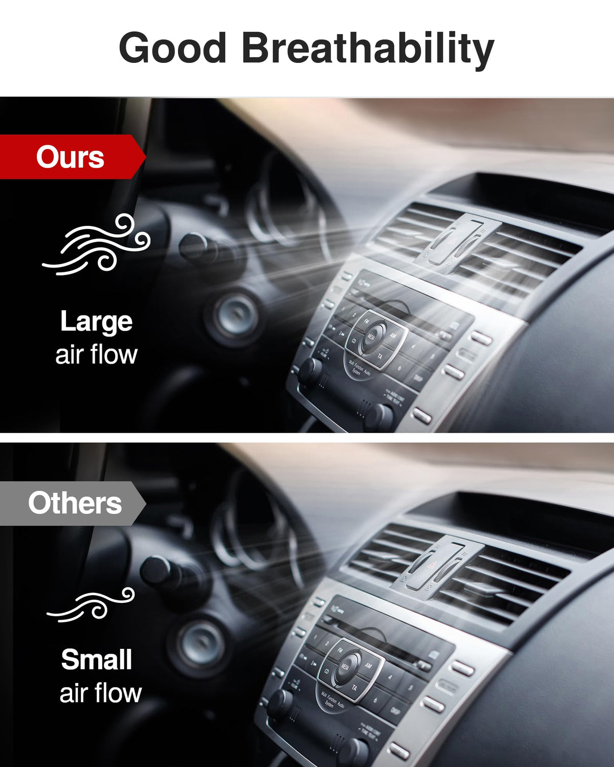 Puroma filter installed behind glovebox restoring HVAC airflow benefit