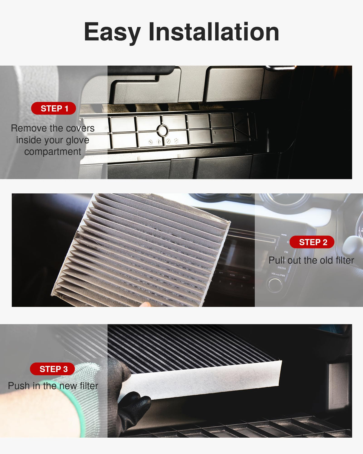 Puroma filter in car interior conveying fresher cabin air during drive