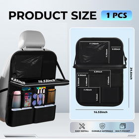 Purthog fold-out tray extended and flat, provides stable surface for laptop or meal