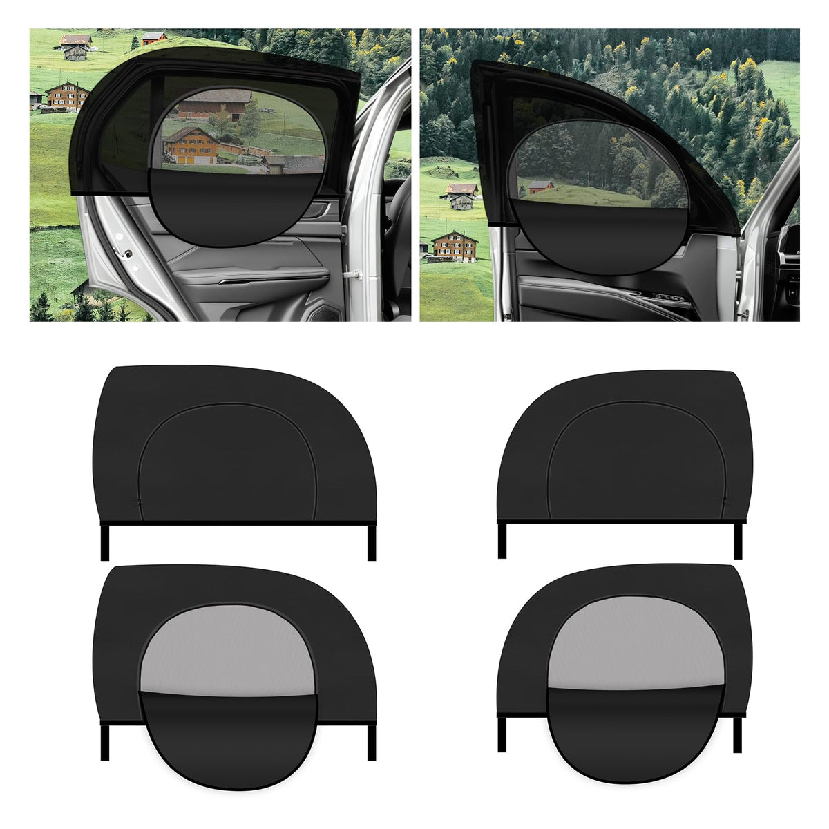 Purthog front window shade installed showing privacy and sun blocking benefit
