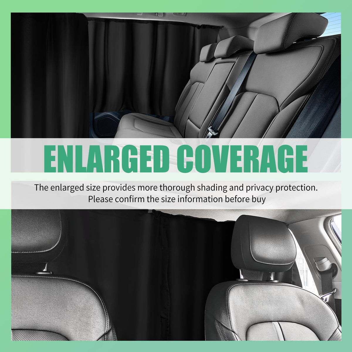 Purthog lifestyle scene parked car with curtains up for private resting space