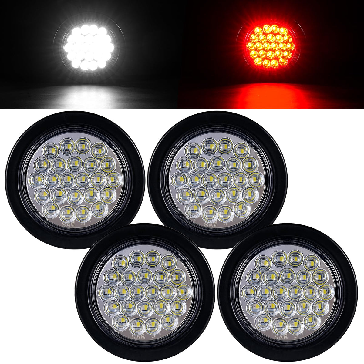 PVerandio front view clear housing showing combined red and white lighting benefit