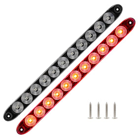 PVerandio front view of red LED bar showing clear lens and bright LEDs for improved visibility