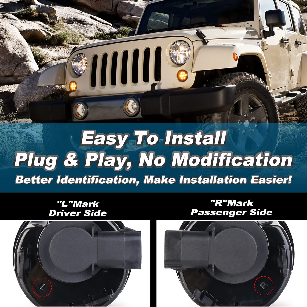 PXPART installed on Jeep Wrangler front fender showing improved styling