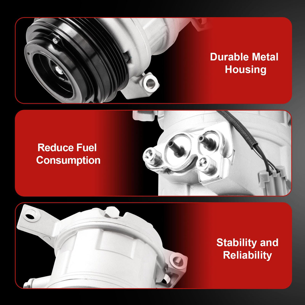 PYHAUTO compressor refrigerant ports detail for easy hose connection benefit