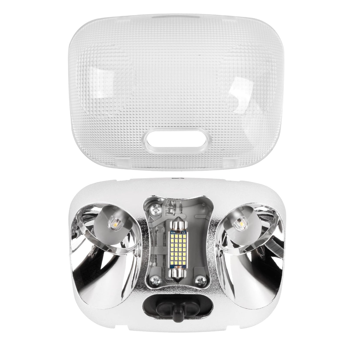 PYHAUTO front view of dome light assembly showing OEM fit and clean finish