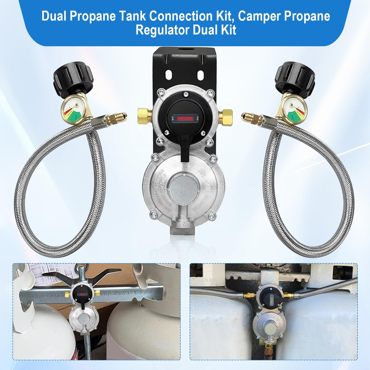 PYXGLAQ installed on RV tank setup illustrating continuous propane supply benefit