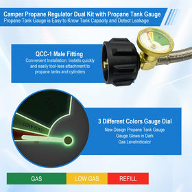 PYXGLAQ package contents arrangement including hoses tape and wrench for easy installation