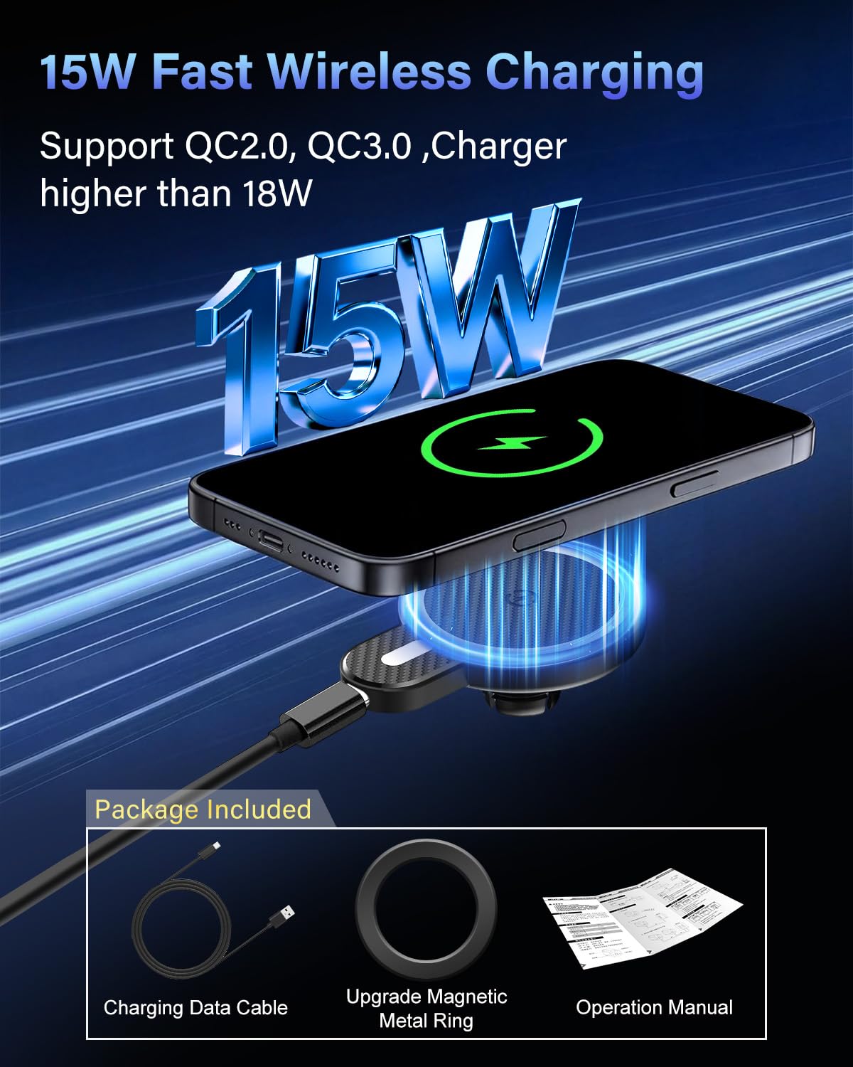 PZK included charging cable and connector displayed for immediate use convenience