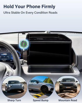 PZK lifestyle shot inside Bronco Sport cabin illustrating tidy, integrated setup
