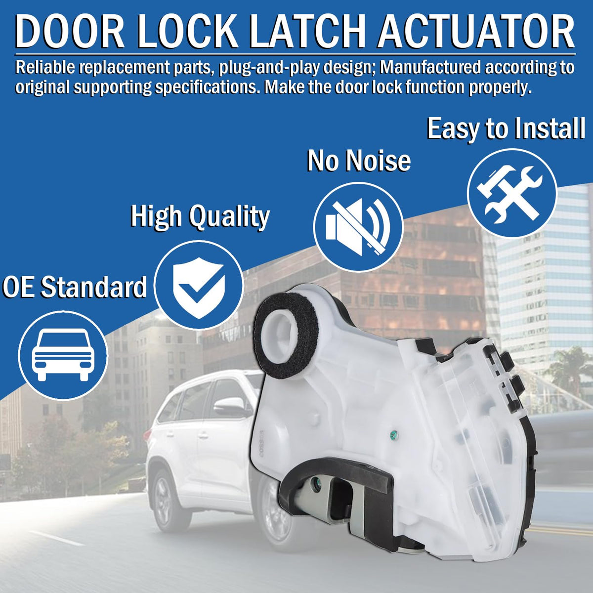 Qagea actuator mounted inside car door schematic demonstrating correct fitment