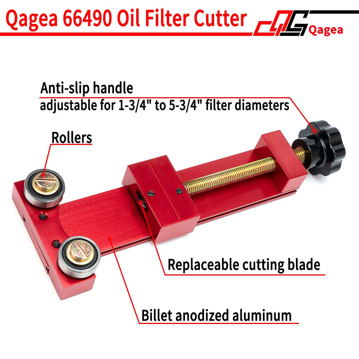 Qagea blade close-up showing hardened steel edge for cleaner cuts