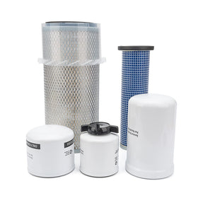 Qagea front view of complete filter kit showing all five replacement filters and packaging benefit: easy identification