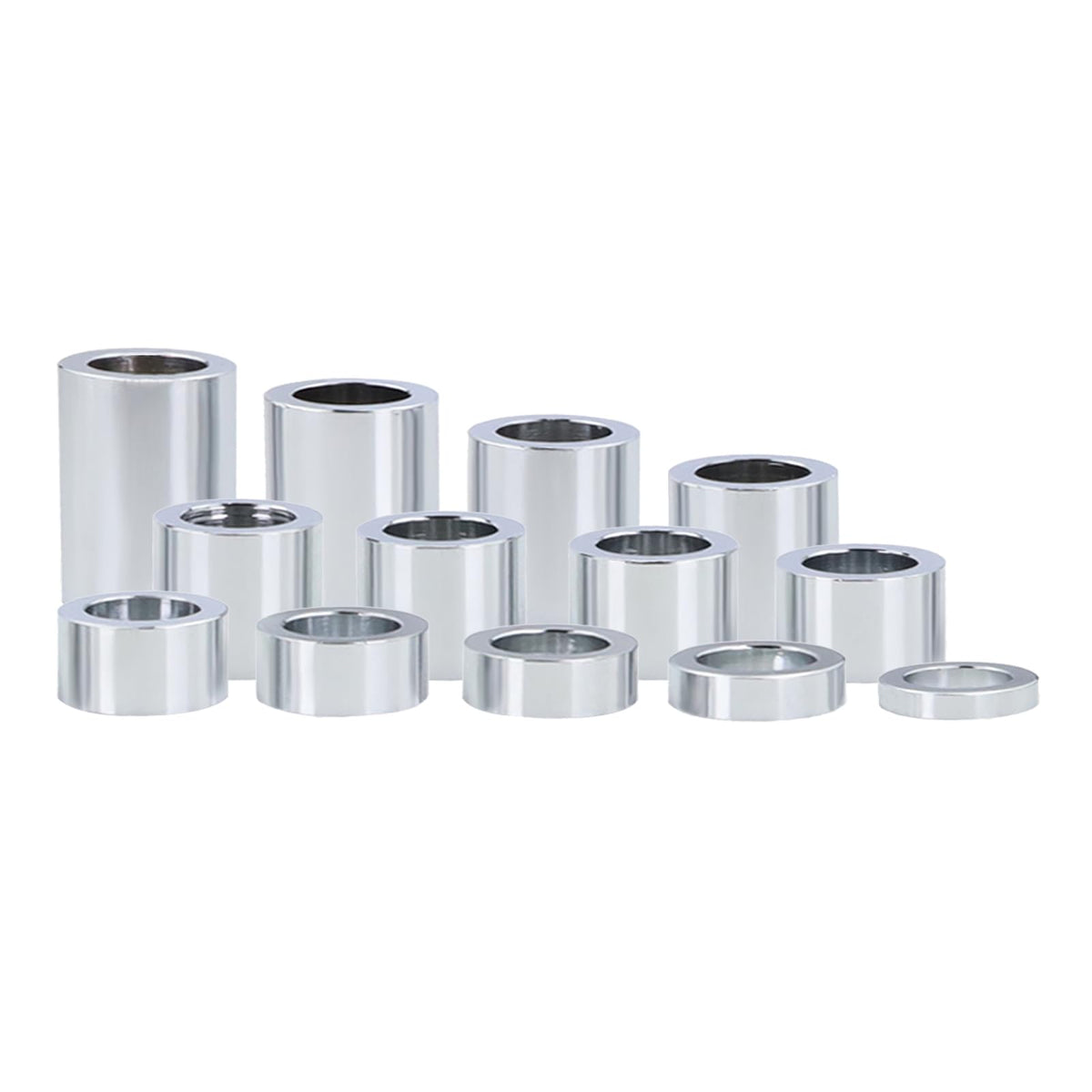 Qagea kit overview showing all 13 aluminum spacers for quick selection and fit
