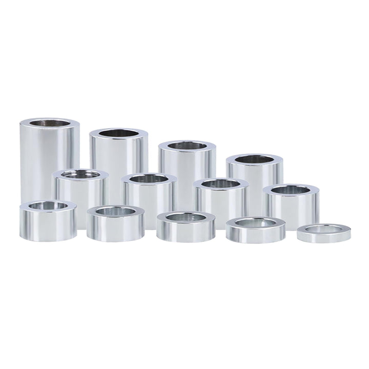 Qagea kit overview showing all 13 aluminum spacers for quick selection and fit