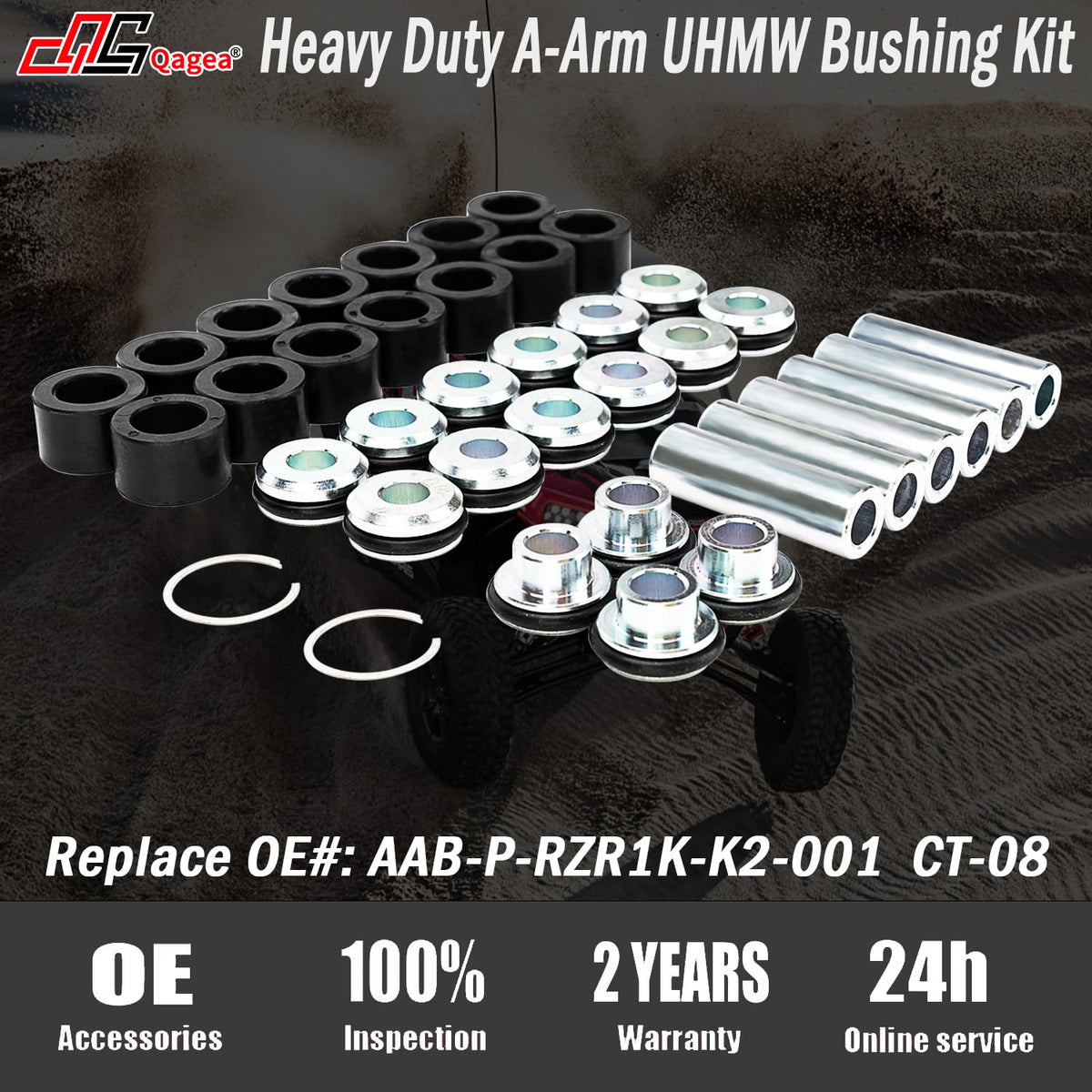 Qagea replacement sleeve and bushing detail demonstrating precise fit and corrosion resistance