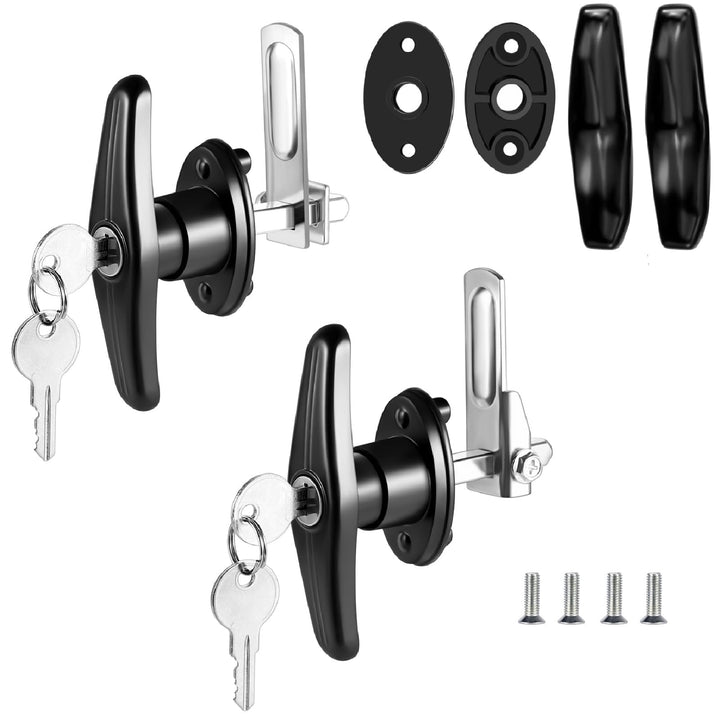 QANVEE front view of T-handle lock set showing complete kit and neat finish