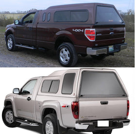 QANVEE installed T-handle on truck cap demonstrating secure, flush fit