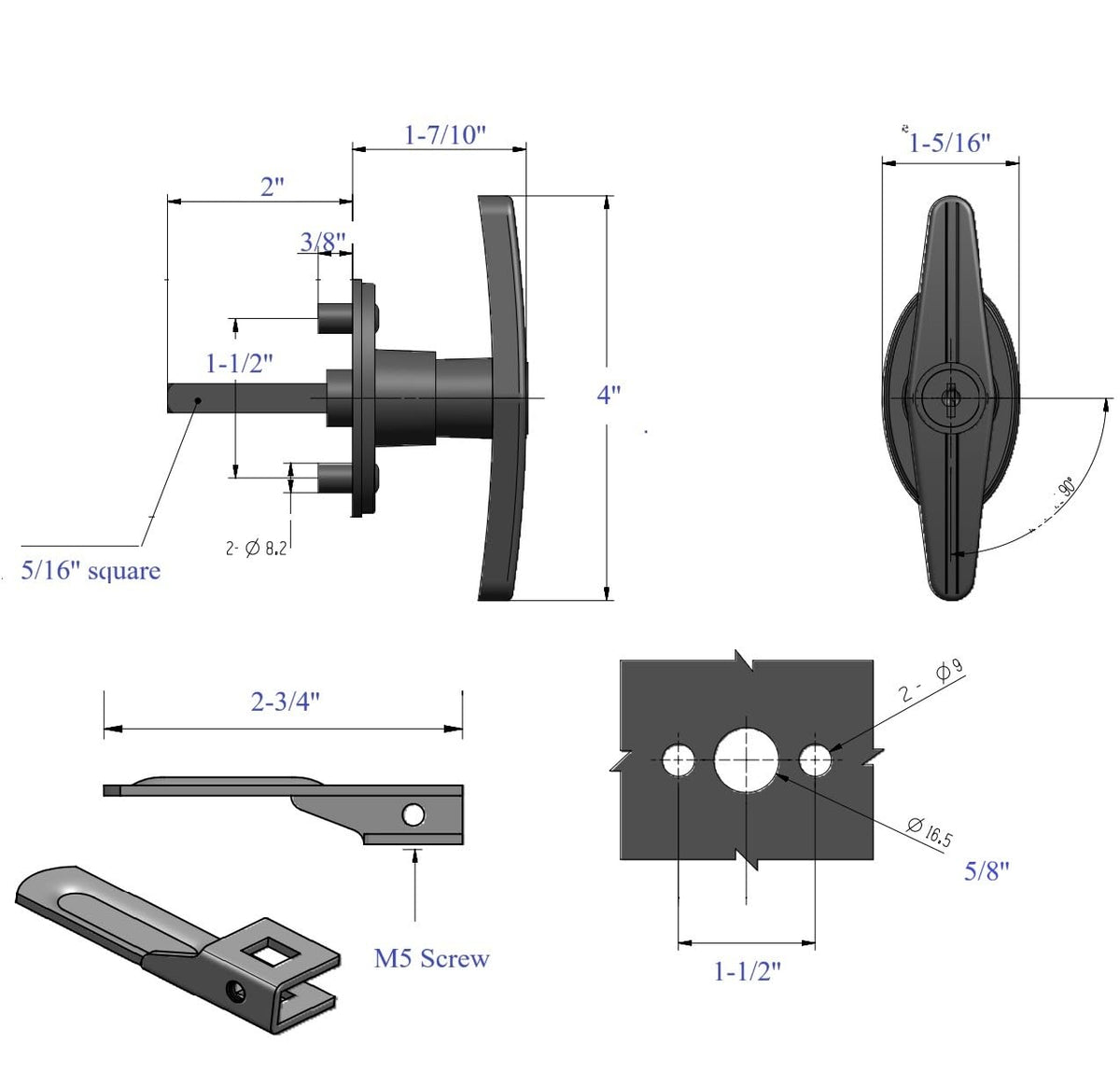 QANVEE four matching keys and screws laid out for easy installation