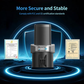 QAOFUL adapter plugged into a J1772 station showing real-world compatibility benefit