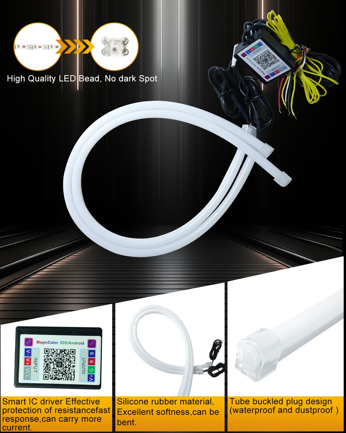 Qasim wiring connection detail showing simple three-wire hookup for quick install
