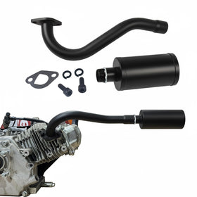 QASKEHKT front view exhaust and muffler showing compact fit and noise reduction