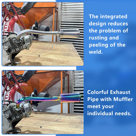 QASKEHKT exhaust installed on a go-kart engine, enhances performance and sound
