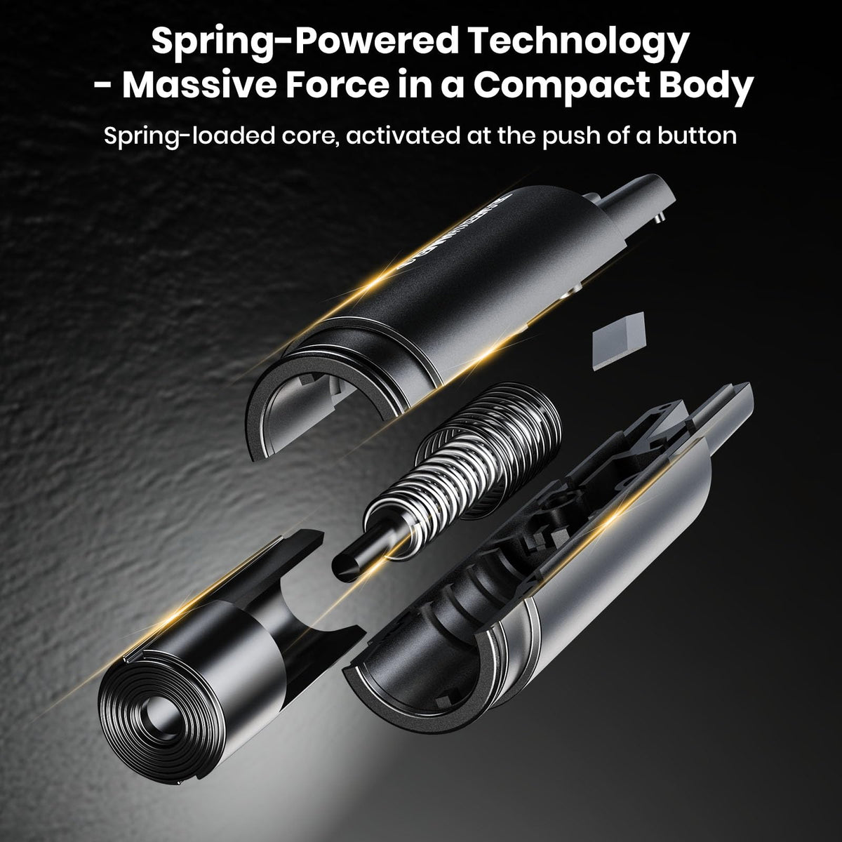 Qayacir tool mounted on storage base for secure in-car placement
