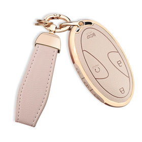 QBUC cream front view showing full 7-button fit and protection benefit