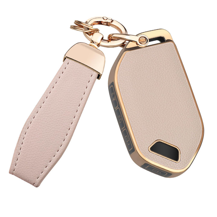 QBUC cream front view showing fitted Kia key fob and sleek finish for protection