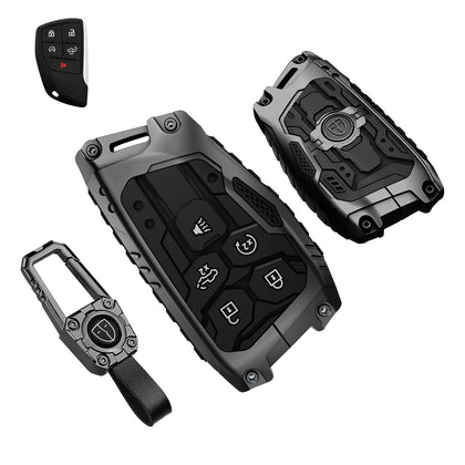 QBUC front view metal key fob cover showing premium protection