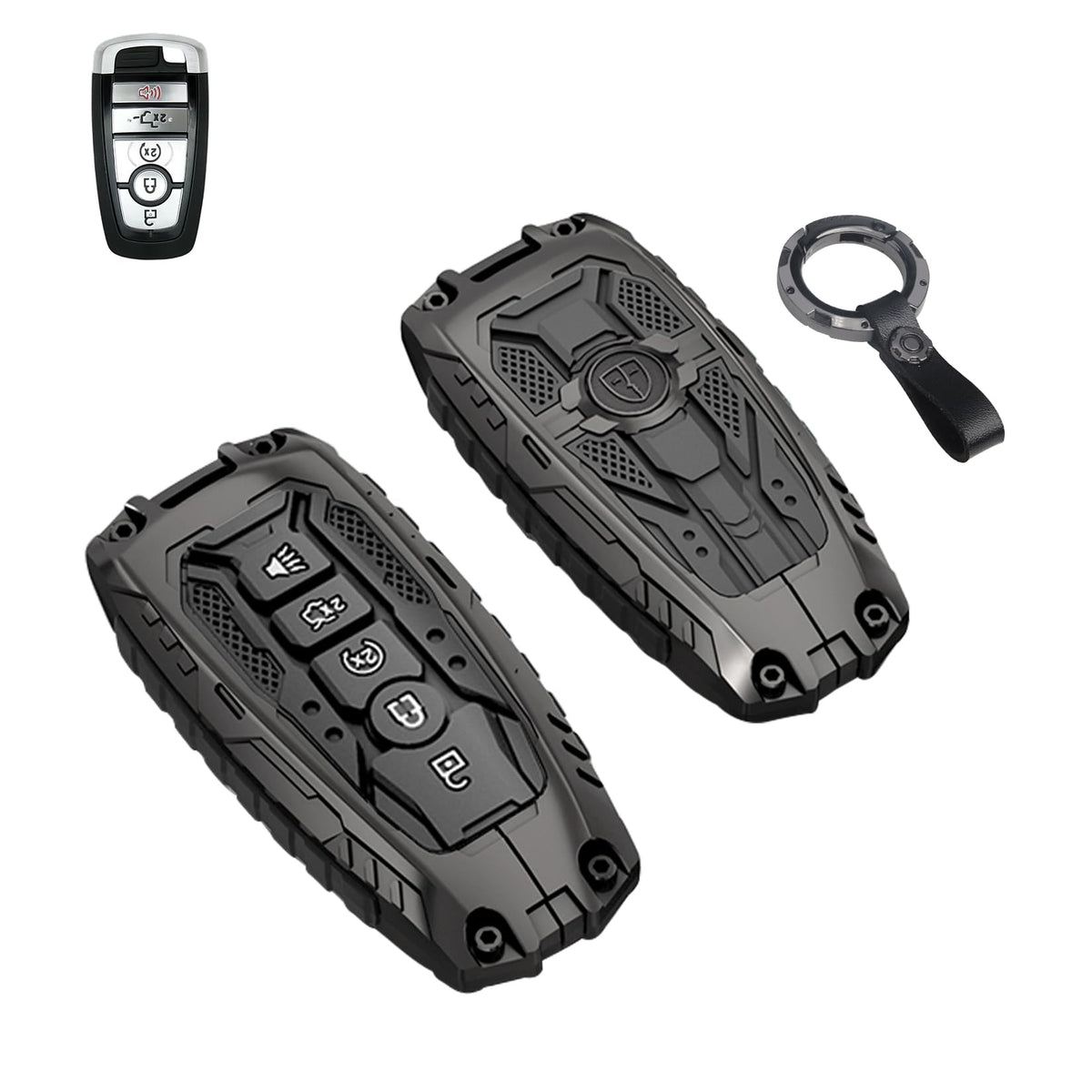 QBUC front view key fob cover shows sleek protection and improved grip