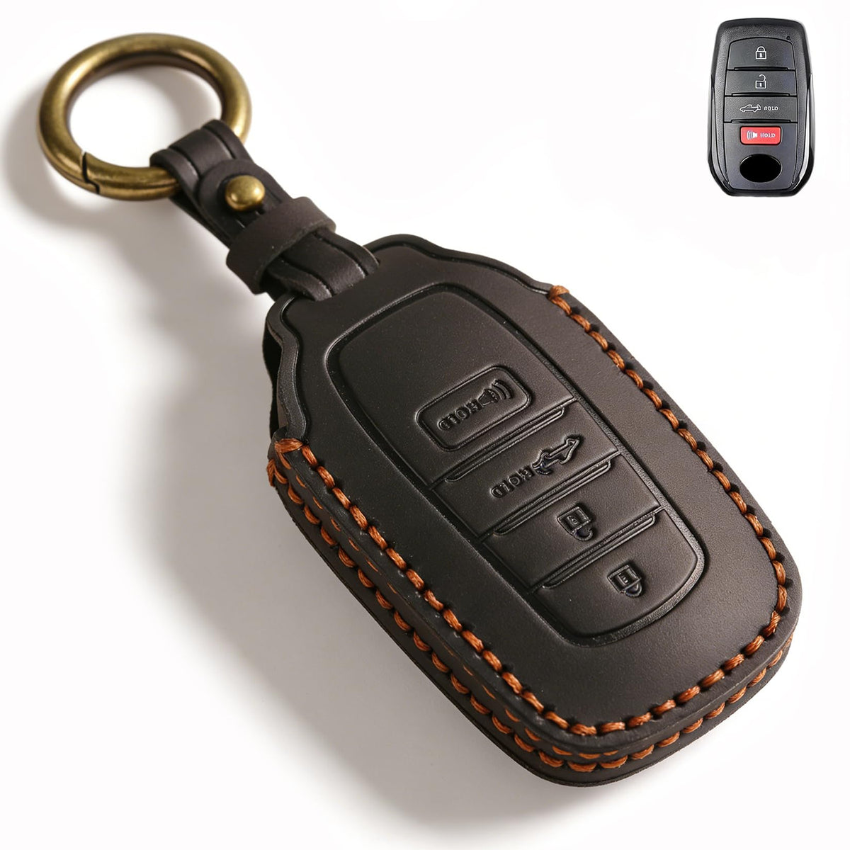 QBUC front view showing protective leather cover and neat fit benefit