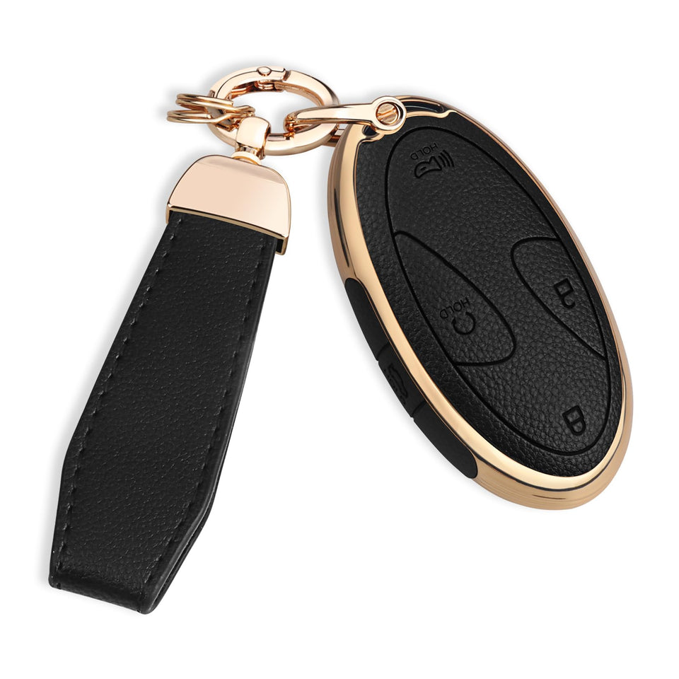 QBUC front view showing fit and button alignment, protecting fob