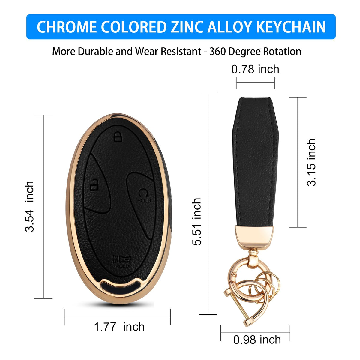 QBUC installed on Hyundai key fob, keeps buttons accessible and safe
