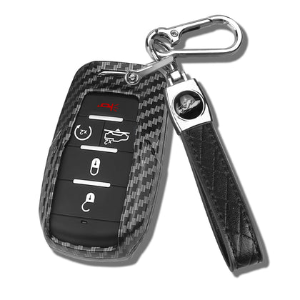 QBUC front view of Dodge RAM key fob cover showing fit and buttons, protects remote