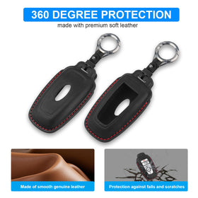 QBUC keychain attached to leather fob for convenient carry and attachment