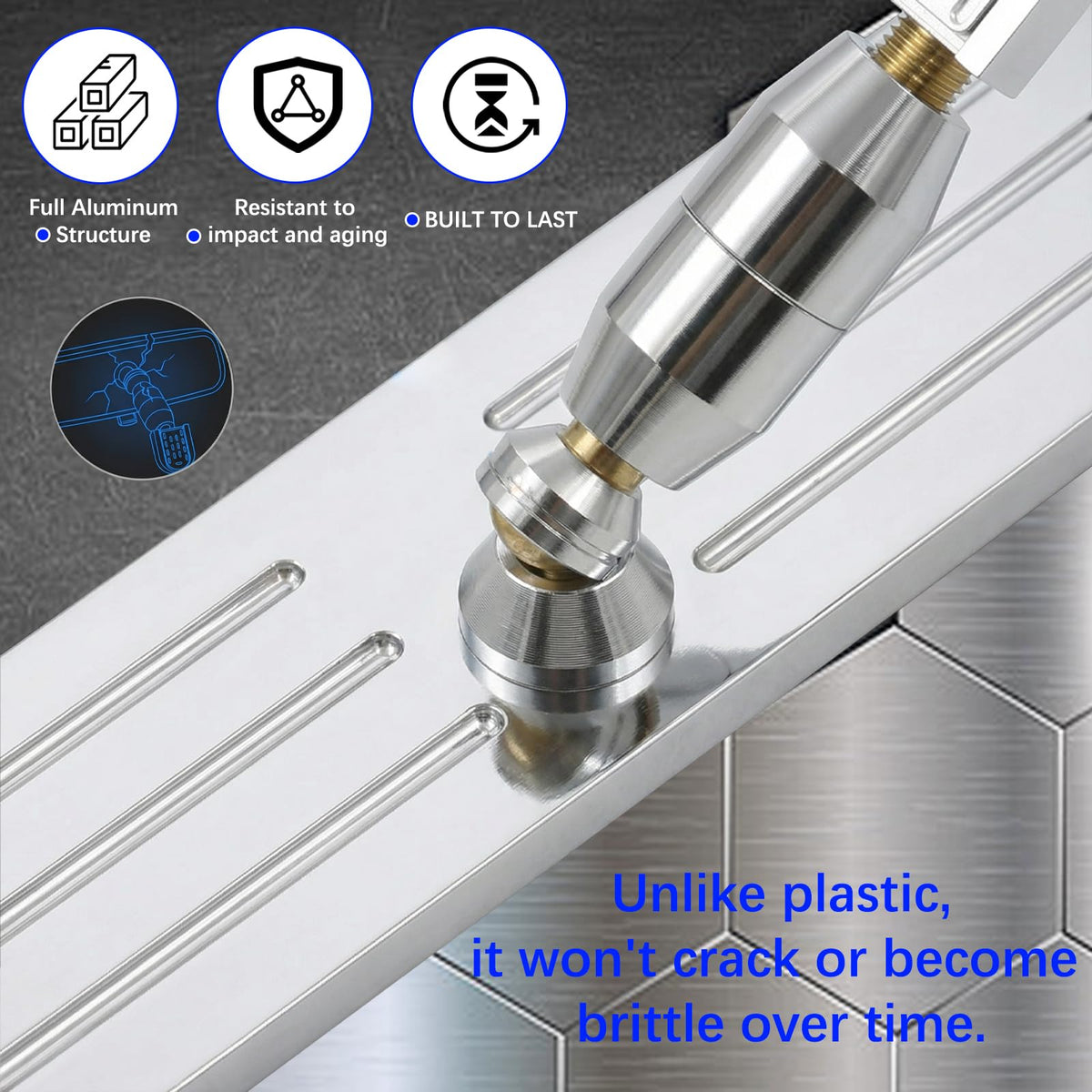 QGHAUC installation hardware and adhesive included for easy mounting