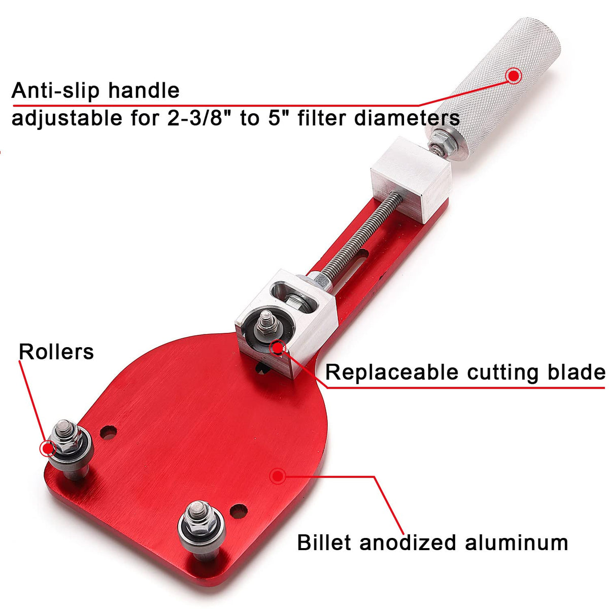 QHHR 77750 cutting action in use demonstrating clean, controlled filter opening