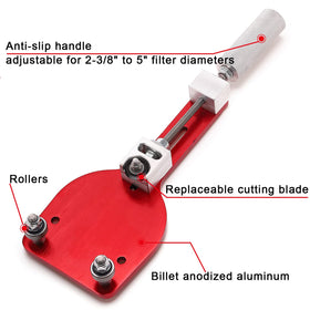 QHHR 77750 cutting action in use demonstrating clean, controlled filter opening