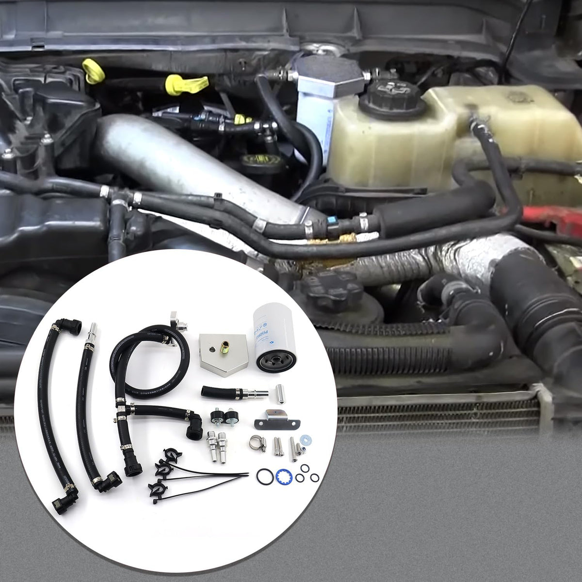 QHHR kit beside common tools showing scale and complete installation readiness
