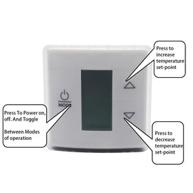 QHHR thermostat close-up of backlit LCD for quick temperature checks