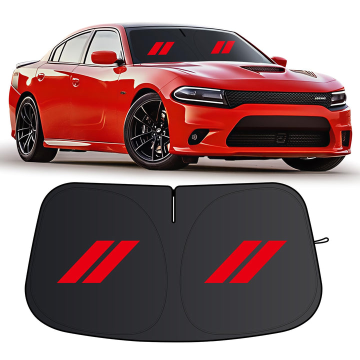 Qianjiang front view showing precise Charger windshield fit and sun protection