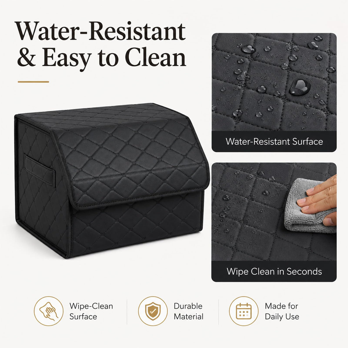 QIANKUNBAG folded flat to save trunk and home storage space