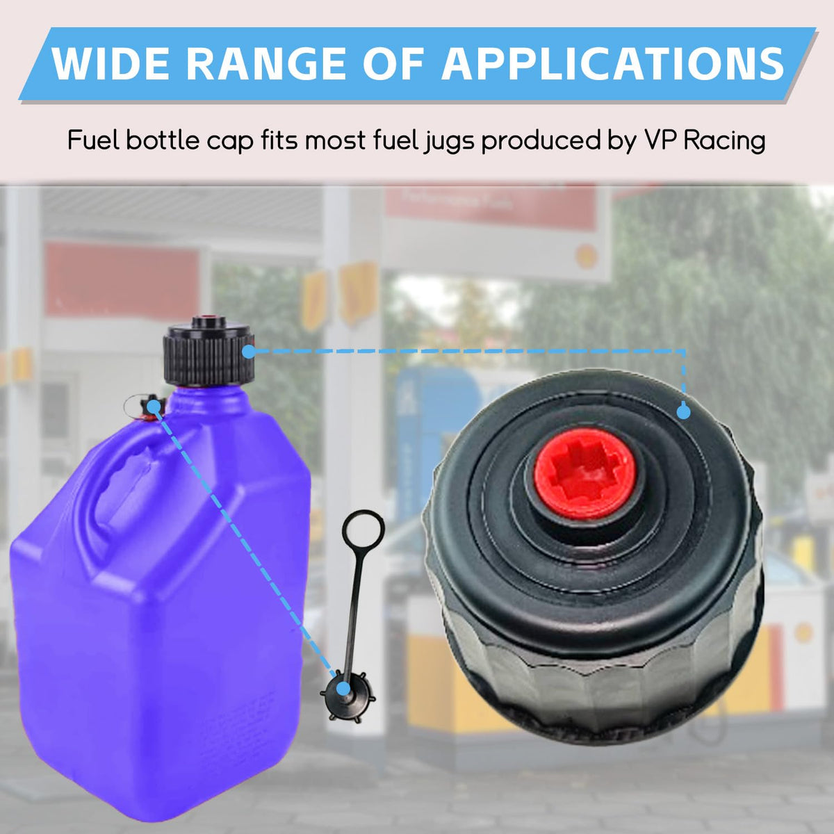 QIANQIAN size comparison with a 5-gallon can showing hose length and scale convenience