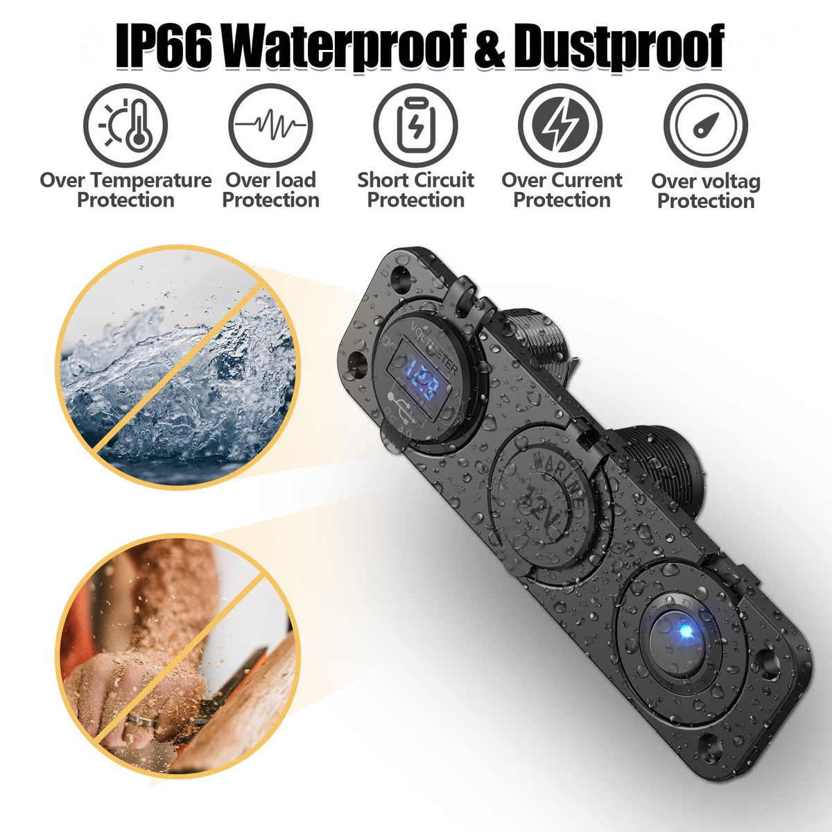 Qidoe cigarette lighter socket detail handling high-power 12V accessories